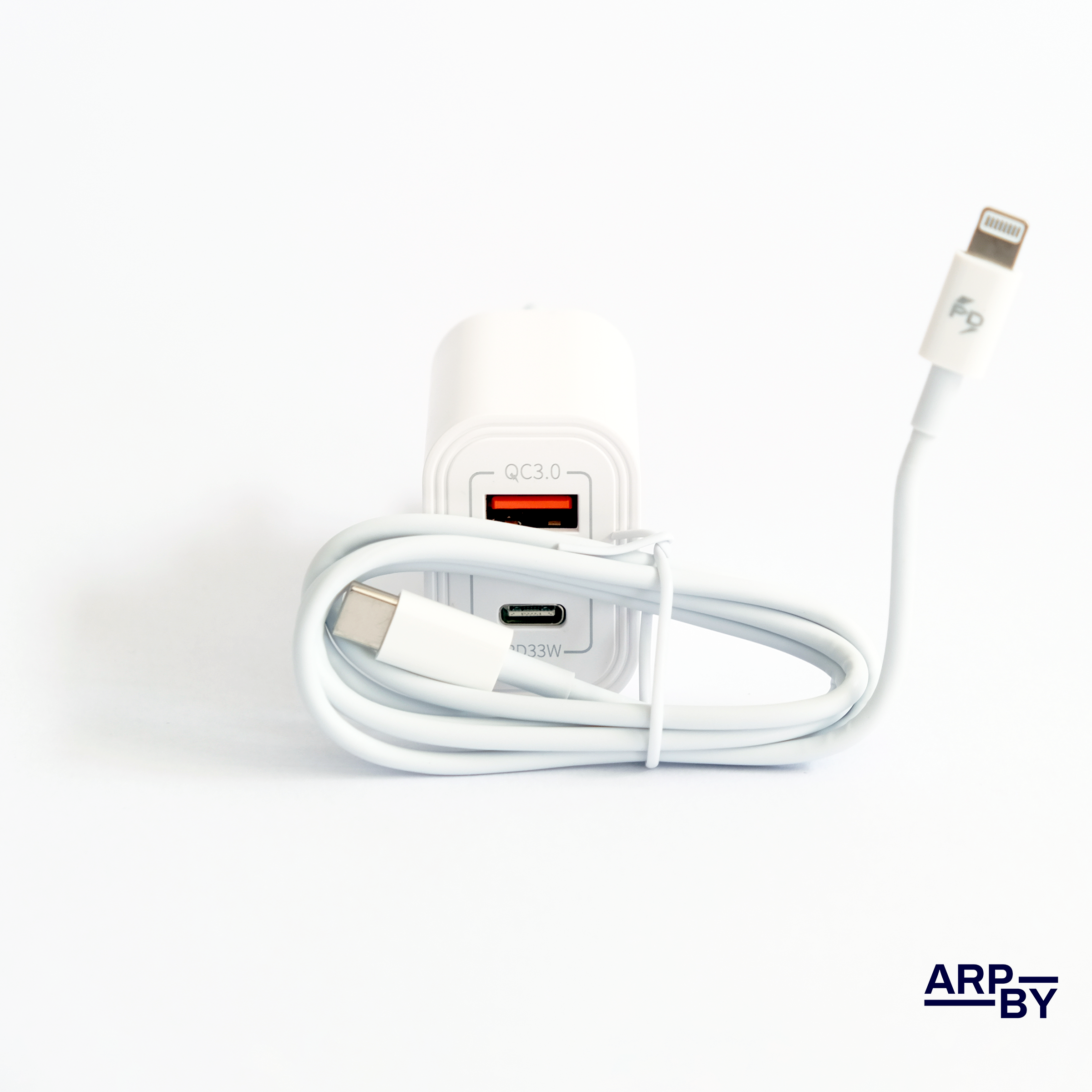 Carregador rapido 33W A806 Branco 2 entradas C Cabo Lightning (Iphone) Carregador rapido 33W A806 Branco 2 entradas C Cabo Lightning (Iphone)